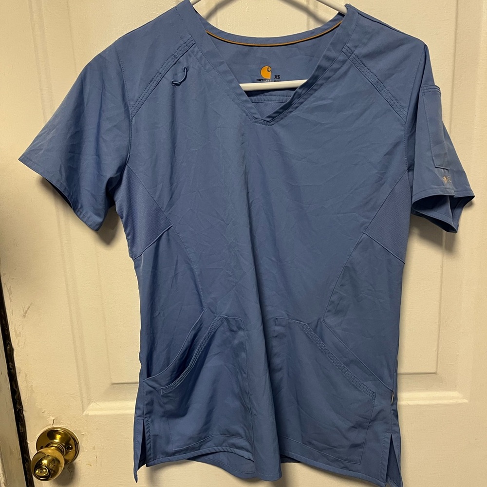 Carhartt force women’s xs blue scrub top NWoT